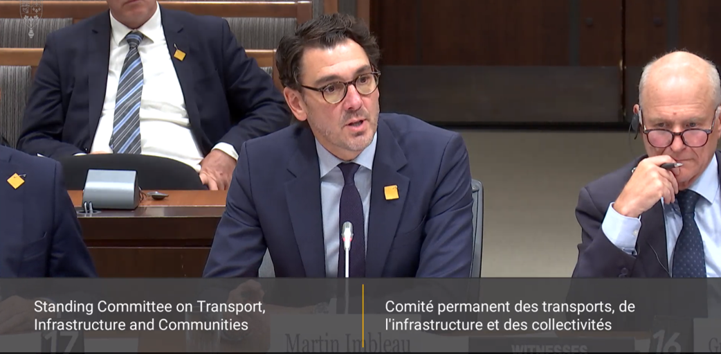 Martin Imbleau s’est adressé au Comité permanent des transports, de l'infrastructure et des collectivités.