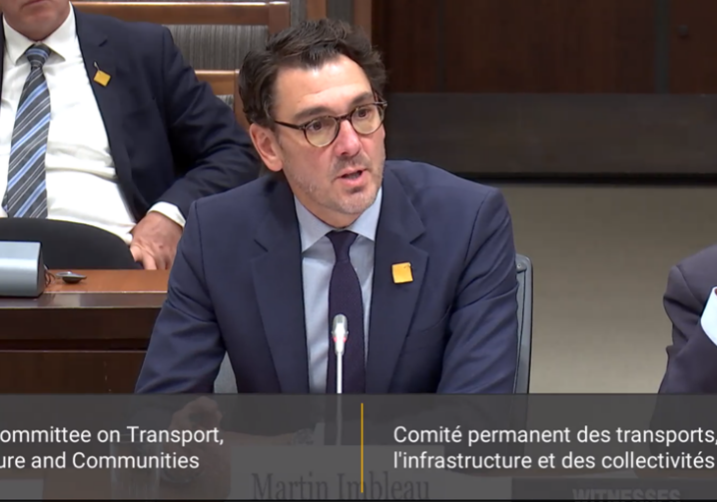 Martin Imbleau s’est adressé au Comité permanent des transports, de l'infrastructure et des collectivités.